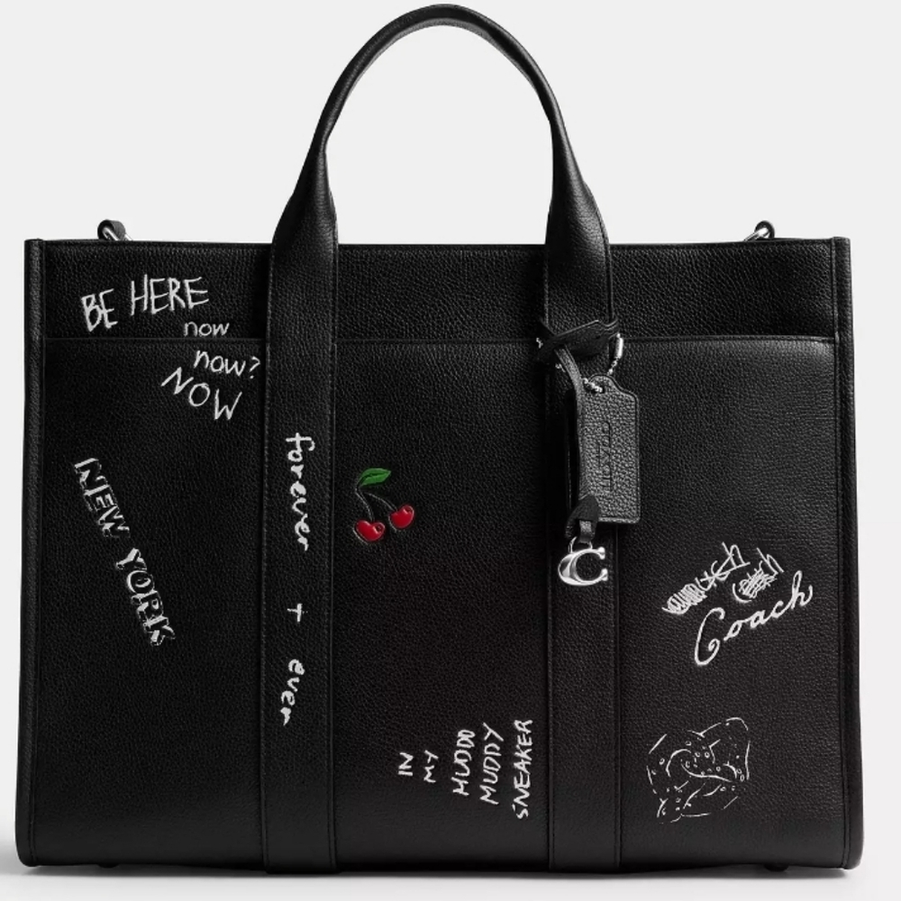 Coach Wesley Tote With Sketch Print Nwt